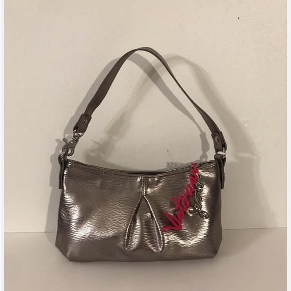 VICTORIA’S SECRET SILVER/PINK/GOLD PURSE MAKEUP SHOULDER BAG EVENING 10”x6”NEW - Picture 9 of 10